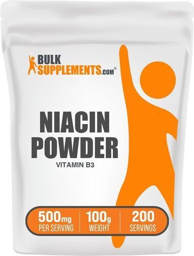 BulkSupplements.com Niacin Powder - Vitamin B3 Supplement, Niacin 500mg - Niacin Flush, Niacin with Flushing , 100g