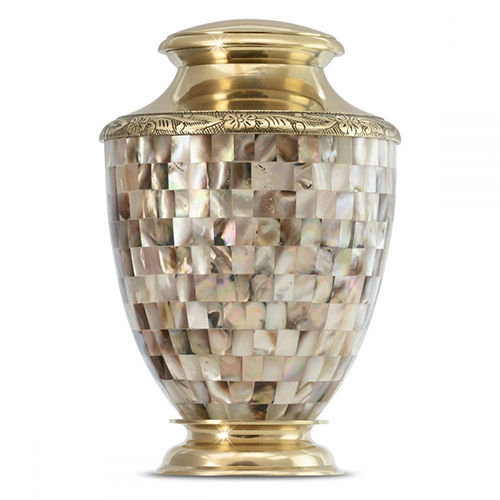 Abalone Brass Cremation Urn For Ashes
