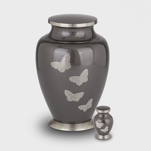 Arcadia Butterflies Engraved Series Cremation Urn - Finishing: Polishing