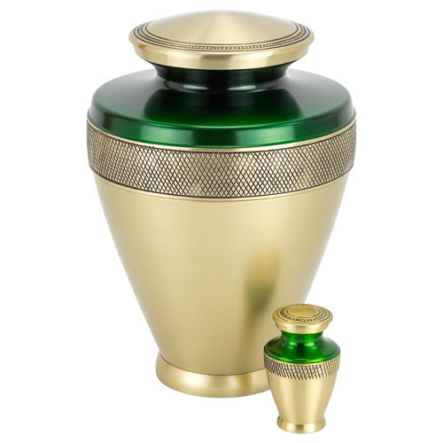 Atlas Brass Cremation Urn For Human Ashes - Finishing: Polishing