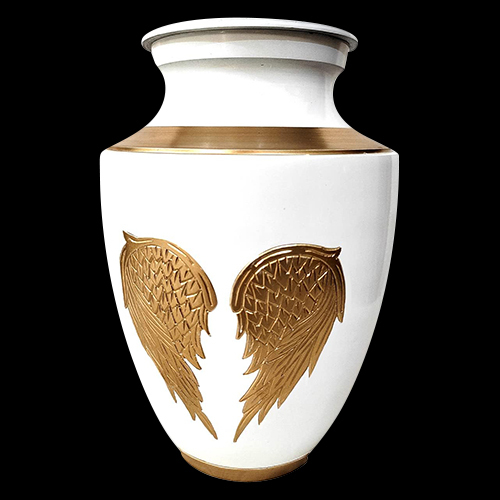 Angle Wings Engraved Adult Cremation Urn for Cremain Ashes