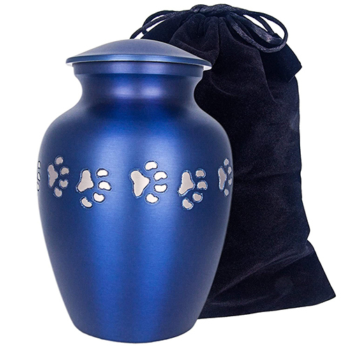 Blue Metal Animal Urn For Ashes