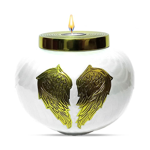 Angle Wing Engraved Pet Cremation Urn For Ashes