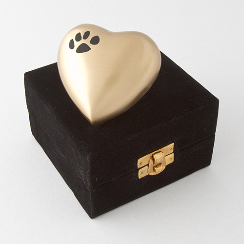 Brass Beautifully Crafted Heart Keepsake Urn for Pets