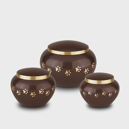 Brown Brass Odyssey Pet Funeral Urn for Animal Ashes