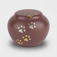 Paw Series Brass Odyssey Pet Urn - High-quality Polished Brass, Available In Sizes 3", 6", 8", 10" | Modern Arts Style, Elegant Indian Design