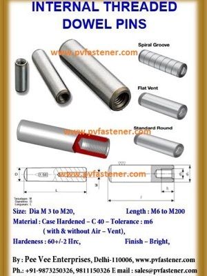 Precision Internal Threaded Dowel Pin - Application: Industrial