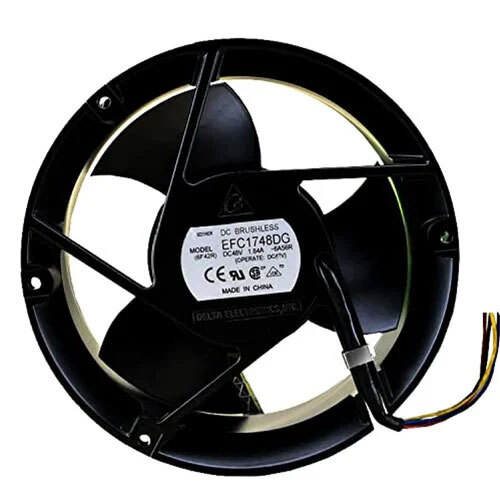 DC 48V, Delta Server Round Cooling Fan 4-Wire with PWM Speed 5500 RPM- Black EFC1748DG 1.84AMP