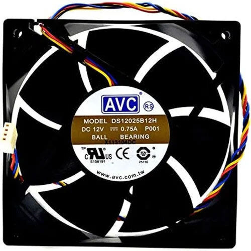 Avc Ds12025B12H 12025 12V 0.75A 12Cm Pwm Temperature Control Cooling Fan - Color: Black