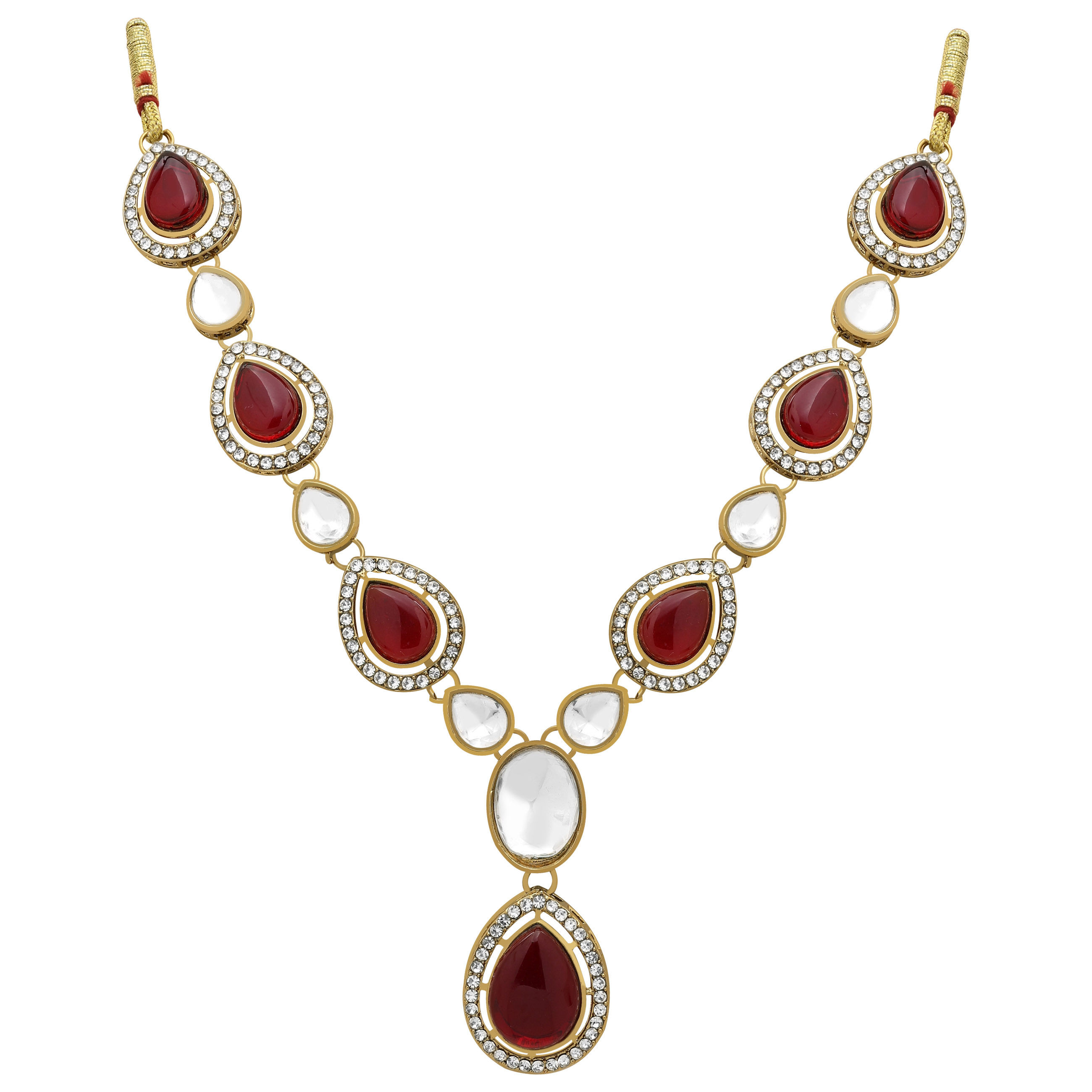 Oval Splendor Mehandi plated Kundan Choker Set..