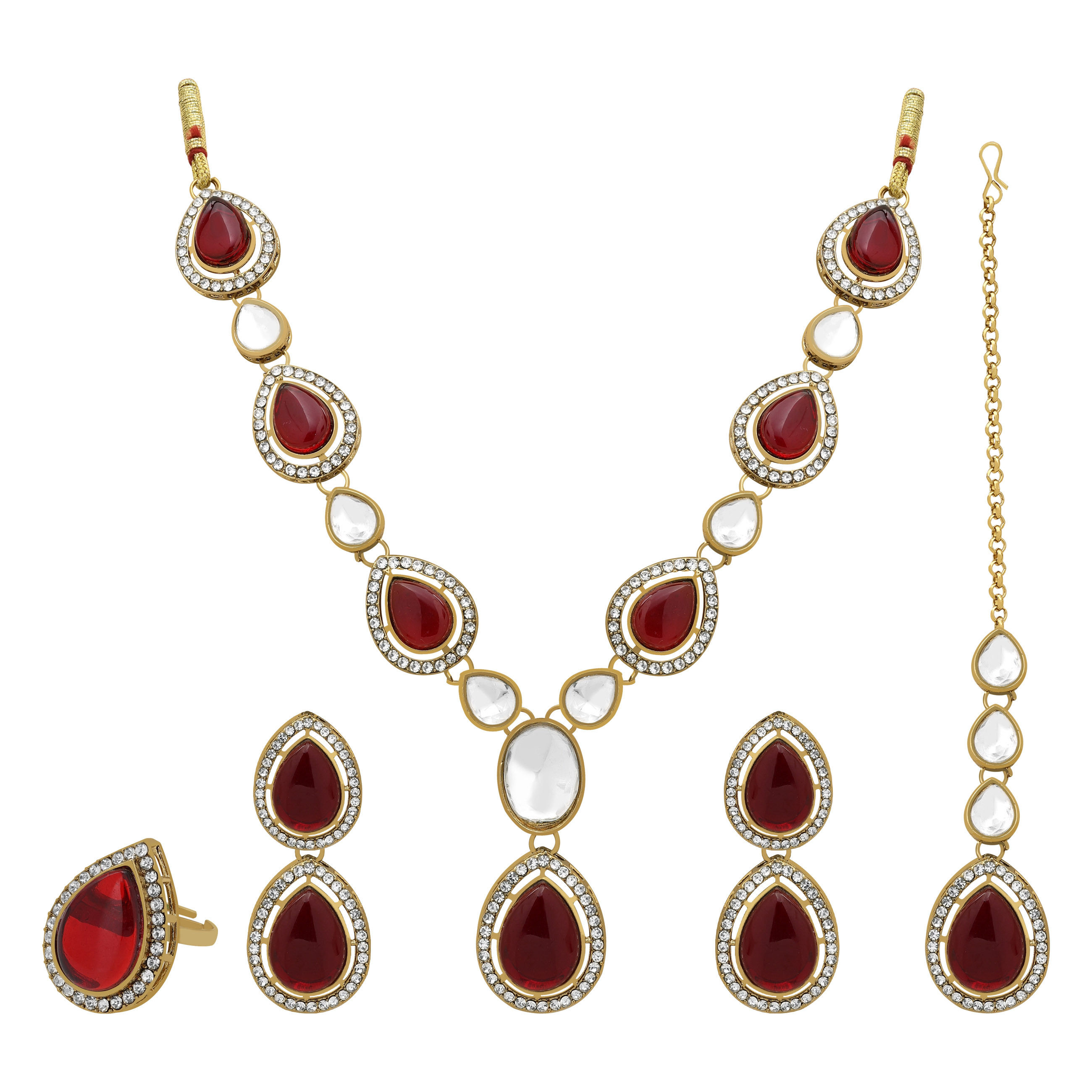 Oval Splendor Mehandi plated Kundan Choker Set..