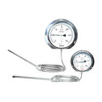 Analog Temperature Gauge - Stainless Steel, Silver Color | Durable Mechanical Design For Accurate Temperature Measurement