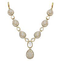 Oval Splendor Mehandi plated Kundan Choker Set.....