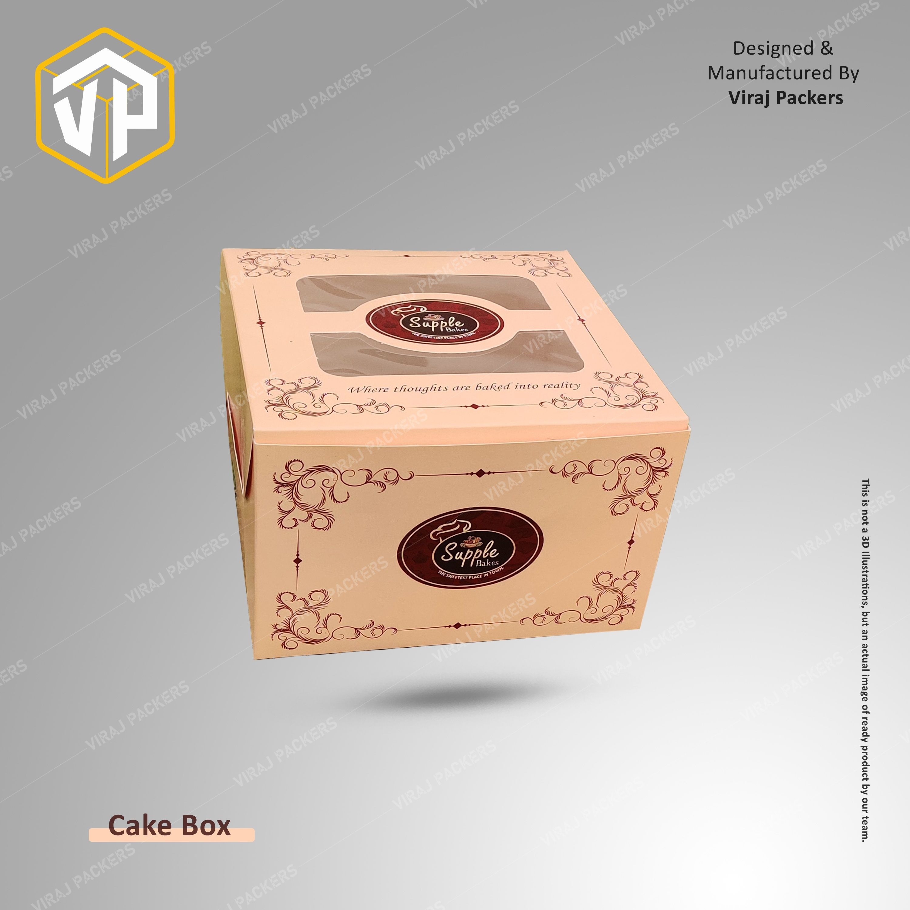 Customized WIndow Cut Cake Packaging Boxes Manufacturer