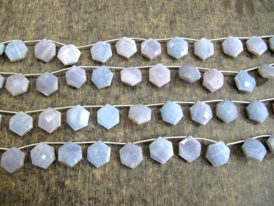 Natural Lavender Opal Hexagon Shape Beads 13x14mm Strand 9 Inches long