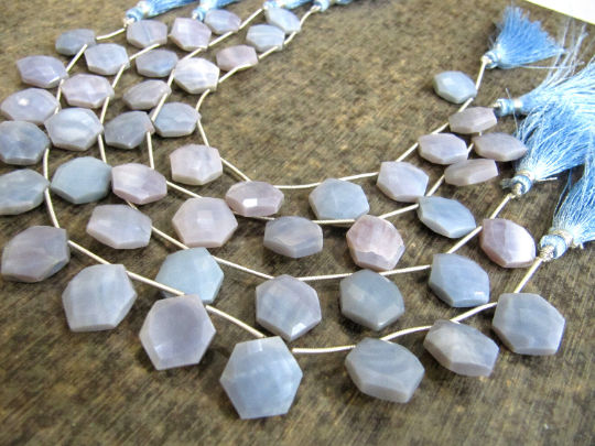 Natural Lavender Opal Hexagon Shape Beads 13x14mm Strand 9 Inches long