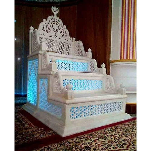 White Marble Masjid Mimber - Finishing: Coated