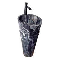 Designing Wash Basin - Premium Marble, 16x16 Inches | Floor-mounted, Polished Finish, Any Color, Scratch And Stain Resistant