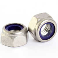 Steel Nylock Nut - M10 Size, 10mm Hexagon Head, Silver Finish | Mild Steel, Durable, Din 982 Standard, Prevents Axial Movement