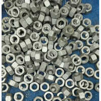 Hot Dip Galvanized Nut - Mild Steel, Hexagon Head, Silver Finish | Durable, Provides Clamping Force, Prevents Axial Movement, Industrial Use
