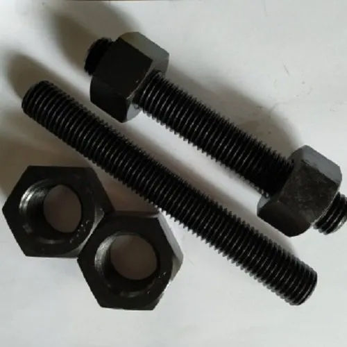 Astm A193 B7 Full Thread Studs With A194 2H Nuts - Color: Black