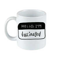 Vaccinated Printed Coffee Mug - Color: White