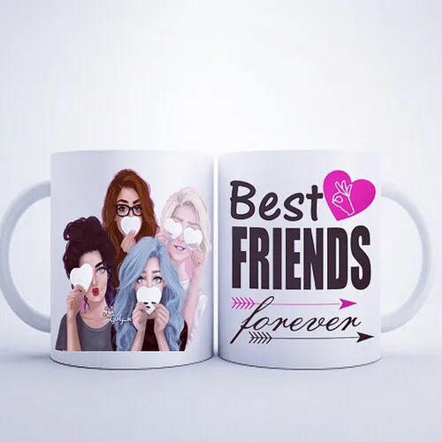 Best Friends Sublimation Coffee Mug - Color: Multicolour