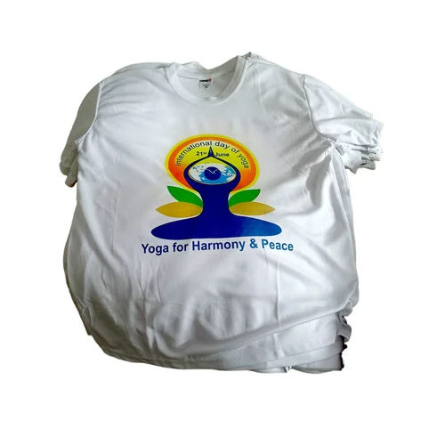 International Yoga Day T Shirt - Color: White