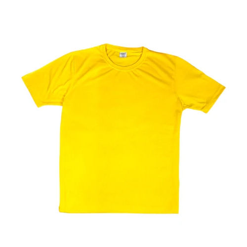 Cotton Plain Blank Round Neck T Shirt - Color: Yellow