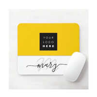 Customized Promotional Mouse Pad - Color: Yellow & White