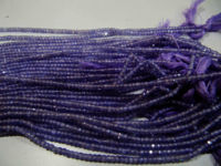 Lavender color Cubic Zirconia Rondelle Faceted Beads 3mm Strand 13 inch long