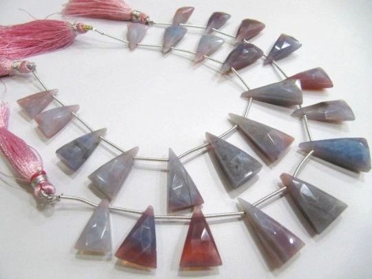 Natural Lavender Opal Triangle Shape Faceted 14X24mm beads Strand 8 inch Long