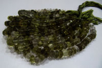 Natural Bio Lemon Quartz Rondelle Faceted Beads 8-10mm String 10''Long