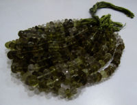 Natural Bio Lemon Quartz Rondelle Faceted Beads 8-10mm String 10''Long