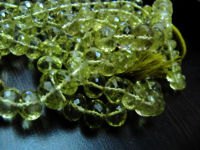 Natural Lemon Quartz Rondelle Faceted 7 to 10mm beads Strand 8 inches long