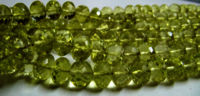 Natural Lemon Quartz Rondelle Faceted 7 to 10mm beads Strand 8 inches long