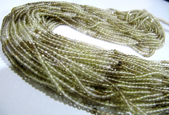 Natural Bio Lemon Quartz 2.5mm Rondelle faceted Strand 13 Inches Long