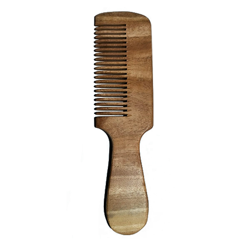 19cm Brown Color Neem Wood Comb With Handle