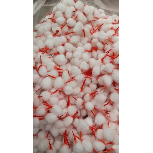 Kesar Round Cotton Wicks - Cotton, 3cm Size, White Color | Eco-Friendly, Lightweight Design for Religious Rituals