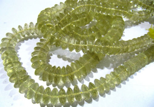 Natural Lemon Quartz Faceted German Cut Shape Beads 6-11mm Strand 8''long