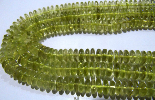 German Cut Natural Lemon Quartz German Cut 6-9mm Beads Strand 8 inch long