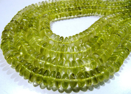 German Cut Natural Lemon Quartz German Cut 6-9mm Beads Strand 8 inch long