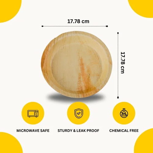 7 Inch Areca Leaf Round Plate