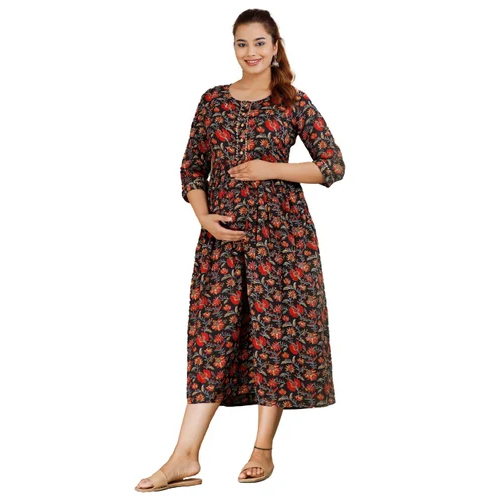 Ladies Cotton Feeding Kurti - Color: Multicolour
