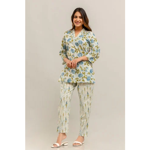 Ladies Cotton Printed Pajama Set - Ethnic Region: Indian