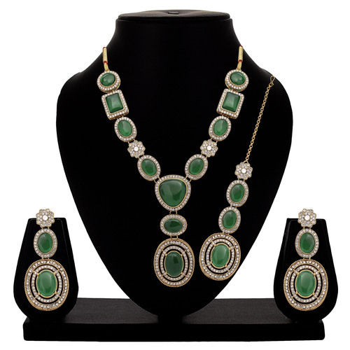 Royal Floral Square Mehandi plated choker necklace set