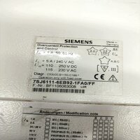 SIEMENS 7SJ6111-6EB92-1FA0/FF OVERCURRENT PROTECTION AND CONTROL