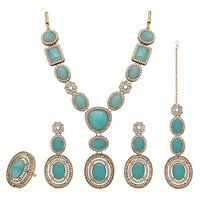 Royal Floral Square Mehandi plated choker necklace set.....