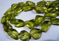 Natural Lemon Quartz Tumbled Shape Faceted 11 to 25mm 10 loose Beads