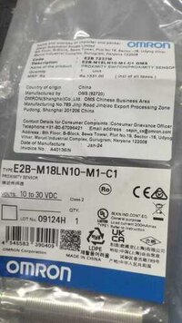 Omron Proximity Sensor, E2b-m18ln10-m1-c1,e2a-m12ls04-m1-b1, E2a-m12ls04-m1-b2, E2a-m12ls04-m1-c1, E2a-s12ks04-m1-b2, E2a-s12ks04-wp-b3, E2a-s12ks04-wp-c3, E2a-m18ks08-m1-b2 E2a-m08ks02-m1-b1, E2a-m08ls02-m1-b1, E2a-m12kn08-wp-b1 - Features: Reliable Operation Compact Size